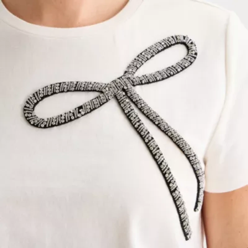 Liz Claiborne Womens Crew Neck Short Sleeve T-Shirt