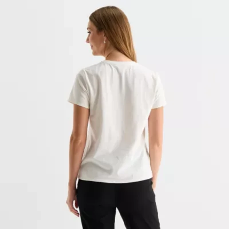Liz Claiborne Womens Crew Neck Short Sleeve T-Shirt