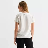 Liz Claiborne Womens Crew Neck Short Sleeve T-Shirt