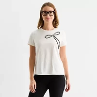 Liz Claiborne Womens Crew Neck Short Sleeve T-Shirt