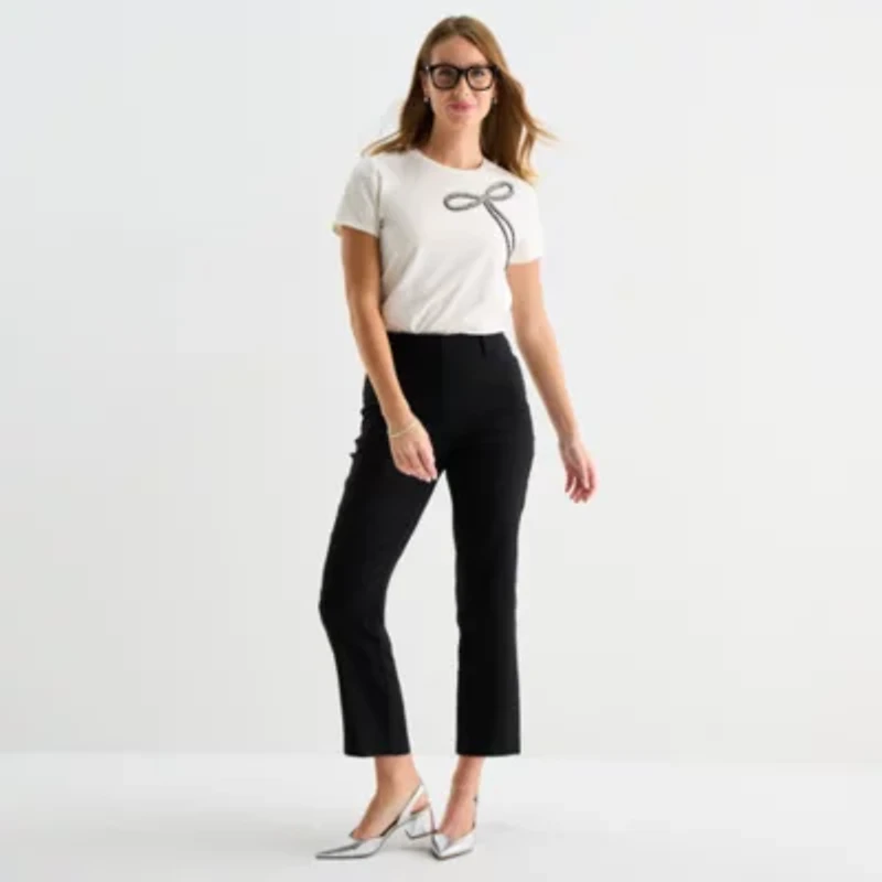 Liz Claiborne Womens Crew Neck Short Sleeve T-Shirt