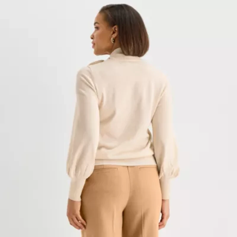 Liz Claiborne Plus Womens Long Sleeve Pullover Sweater