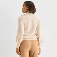 Liz Claiborne Plus Womens Long Sleeve Pullover Sweater