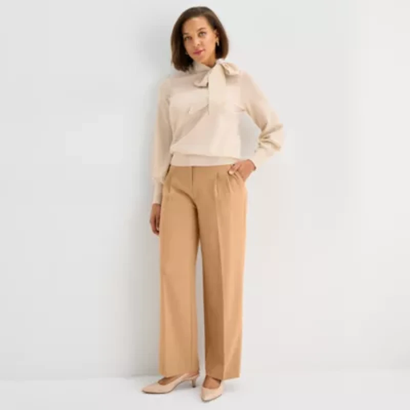 Liz Claiborne Plus Womens Long Sleeve Pullover Sweater