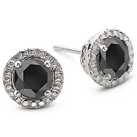 2 CT. T.W. Color-Enhanced Black Diamond Stud Earrings