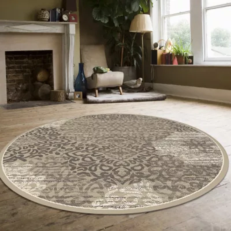 Radici Pisa Modern Geometric Contemporary Indoor Round Area Rug