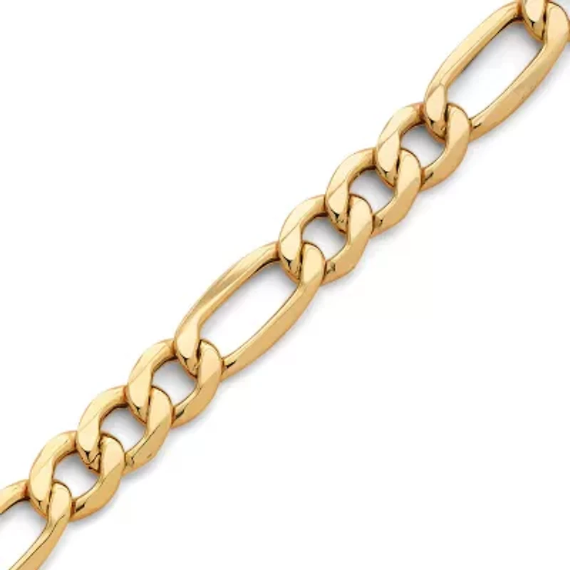 Made in Italy Mens 10K Gold 8 1/2 Inch Figaro Chain Bracelet