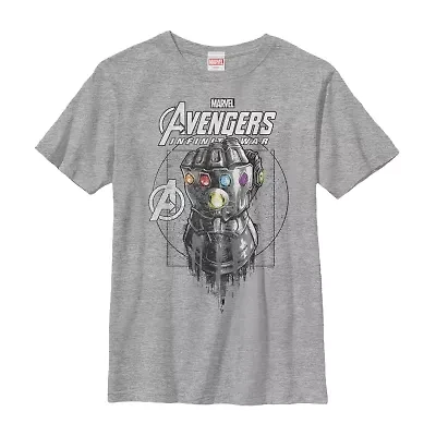 Little & Big Kid Boys Crew Neck Short Sleeve Regular Fit Avengers Marvel Graphic T-Shirt