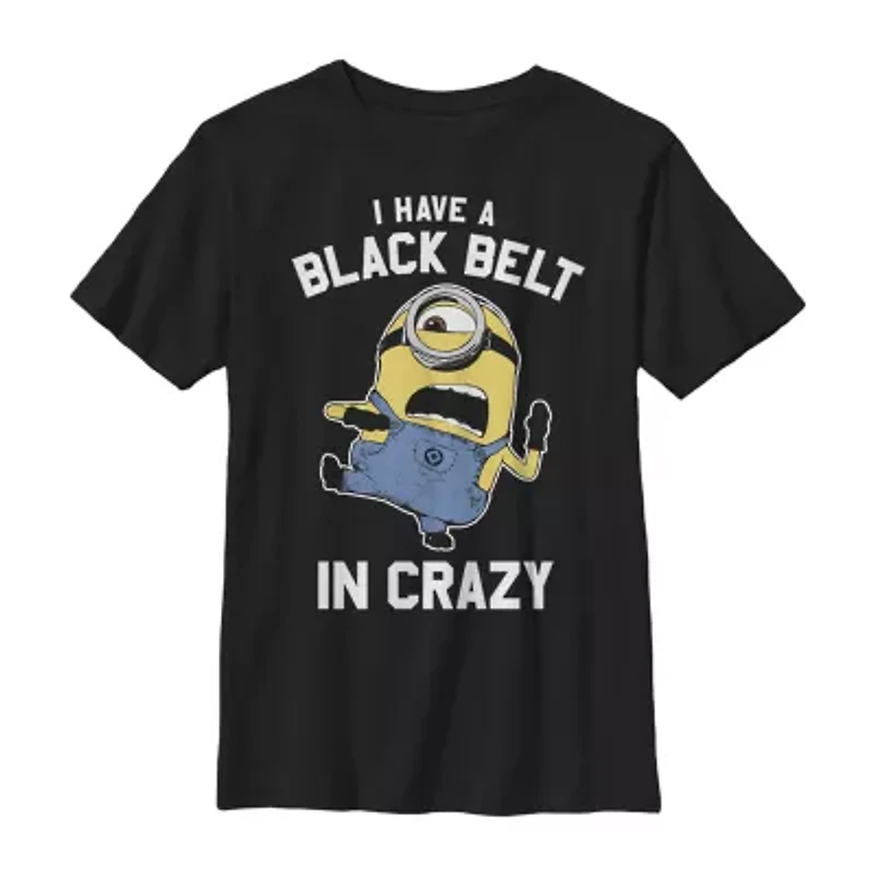 Little & Big Kid Boys Crew Neck Short Sleeve Regular Fit Minions Graphic T-Shirt