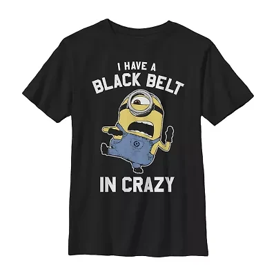 Little & Big Kid Boys Crew Neck Short Sleeve Regular Fit Minions Graphic T-Shirt