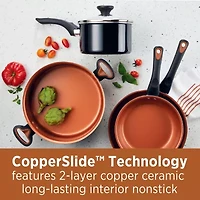 Farberware Glide Copper Ceramic 10-pc. Nonstick Cookware Set
