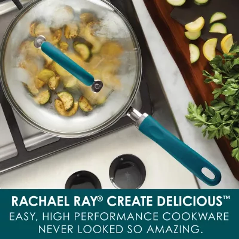 Rachael Ray Create Delicious 9.5" Non-Stick Deep Skillet with Lid