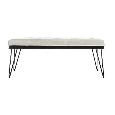 Marcella Faux Leather Accent Bench