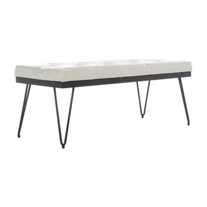 Marcella Faux Leather Accent Bench