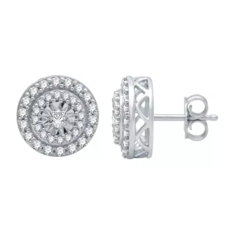 (H-I / I1) Womens 1 CT. T.W. Lab Grown White Diamond 10K White Gold Round 2-pc. Jewelry Set