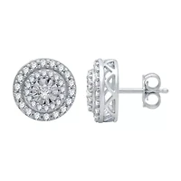 (H-I / I1) Womens 1 CT. T.W. Lab Grown White Diamond 10K White Gold Round 2-pc. Jewelry Set