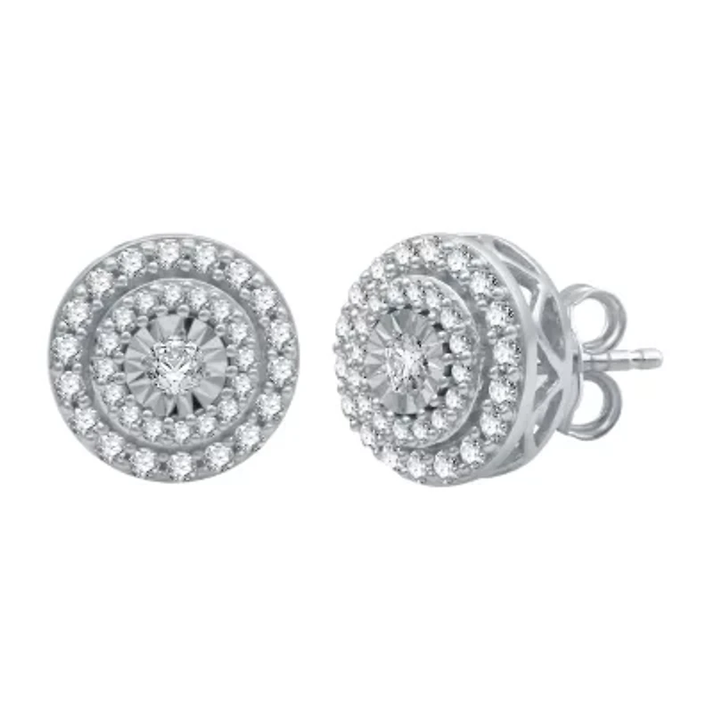 (H-I / I1) Womens 1 CT. T.W. Lab Grown White Diamond 10K White Gold Round 2-pc. Jewelry Set