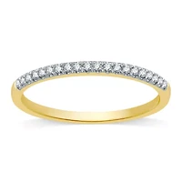 (H-I / I1) Womens 1/10 CT. T.W. Lab Grown White Diamond 10K Gold Wedding Band