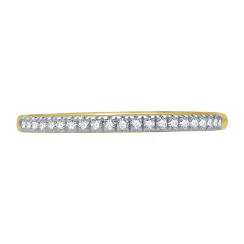 (H-I / I1) Womens 1/10 CT. T.W. Lab Grown White Diamond 10K Gold Wedding Band