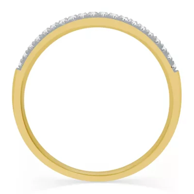 (H-I / I1) Womens 1/10 CT. T.W. Lab Grown White Diamond 10K Gold Wedding Band