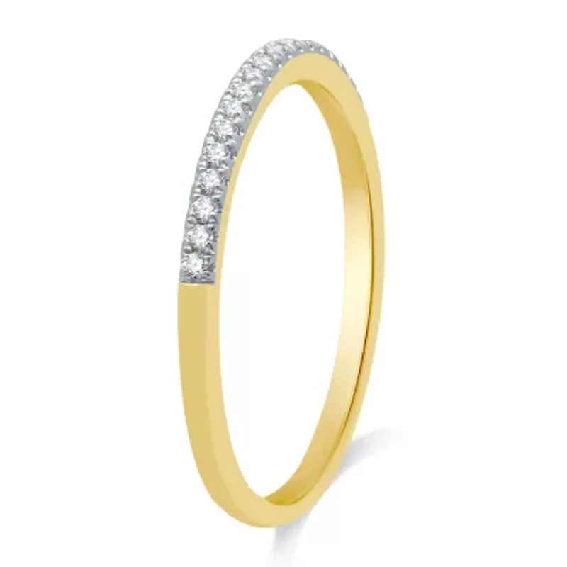 (H-I / I1) Womens 1/10 CT. T.W. Lab Grown White Diamond 10K Gold Wedding Band