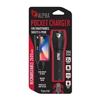 Tzumi Alpha Pocket Charger 2,600 mAh Flashlight Power Bank
