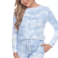 White Mark Womens Crew Neck Long Sleeve 2-pc. Pajama Sets