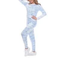 White Mark Womens Crew Neck Long Sleeve 2-pc. Pajama Sets