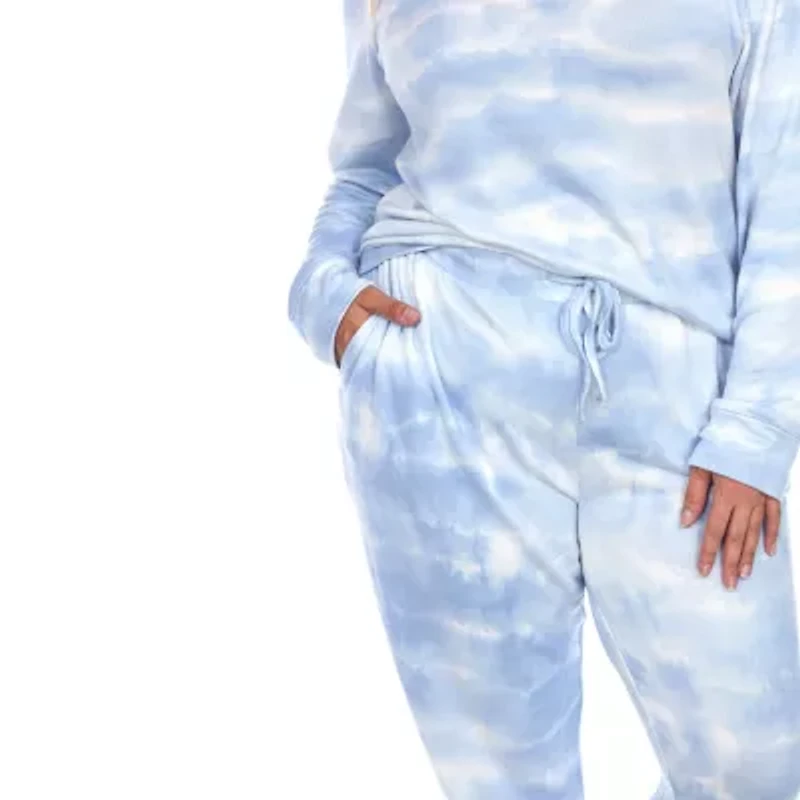 White Mark Womens Plus Long Sleeve Pant Pajama Set 2-pc.