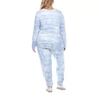 White Mark Womens Plus Long Sleeve Pant Pajama Set 2-pc.