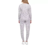 White Mark Womens Long Sleeve Pant Pajama Set 2-pc.