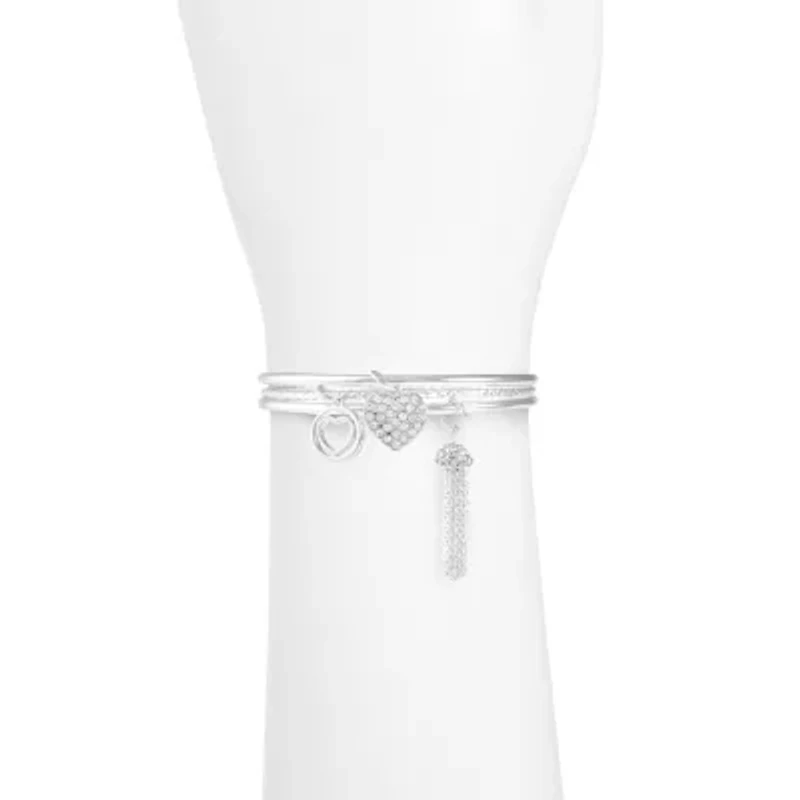 Mixit Silver Tone Womens 3-pc. White Bracelet Set