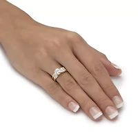 DiamonArt® Womens 2 1/3 CT. T.W. White Cubic Zirconia 10K Gold Round Bridal Set