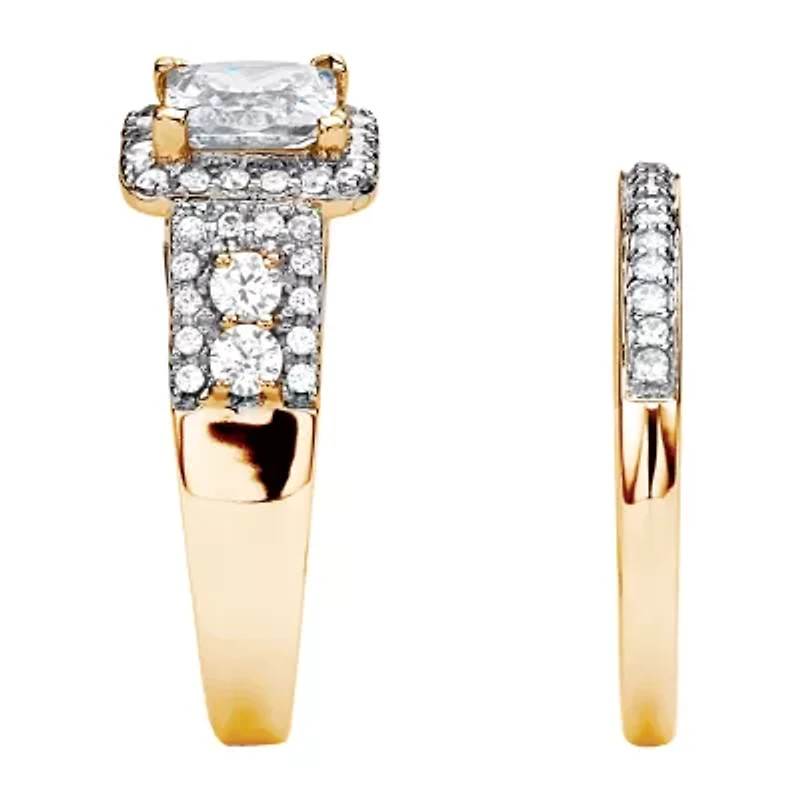 DiamonArt® Womens 1 7/8 CT. T.W. White Cubic Zirconia 10K Gold Square Bridal Set
