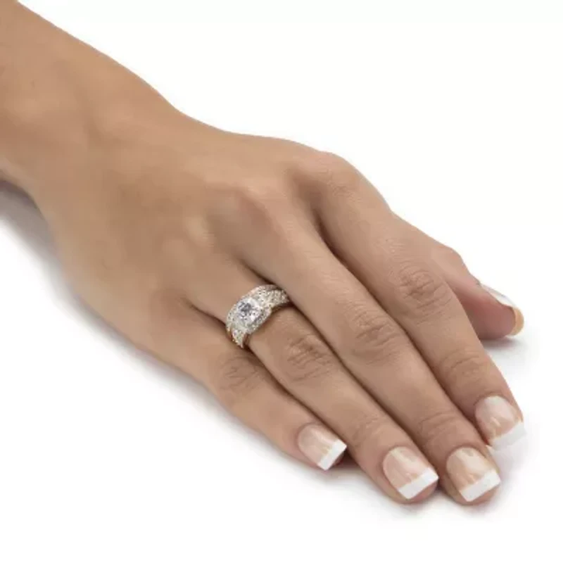 DiamonArt® Womens 1 7/8 CT. T.W. White Cubic Zirconia 10K Gold Square Bridal Set