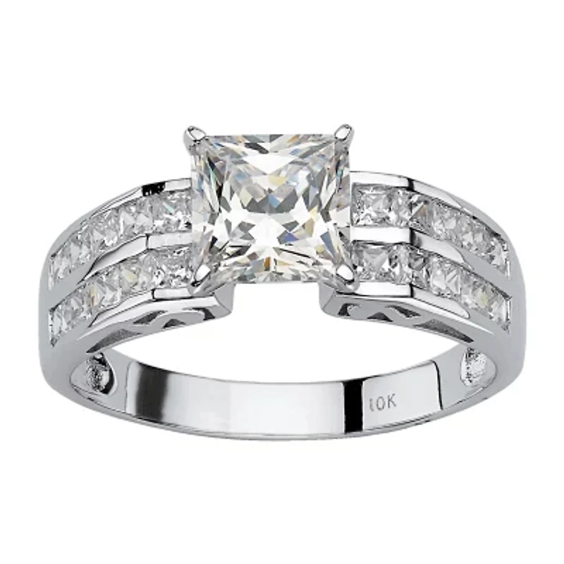 DiamonArt® Womens 2 /2 CT. T.W. White Cubic Zirconia 10K Gold Square Engagement Ring