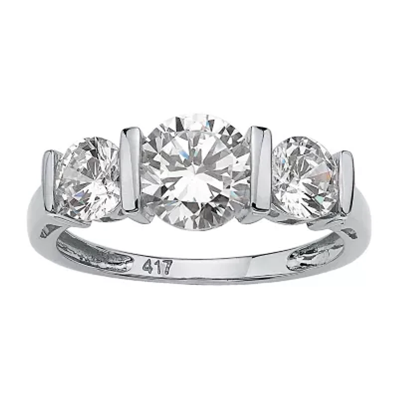 DiamonArt® Womens / CT. T.W. White Cubic Zirconia 10K Gold Round Engagement Ring