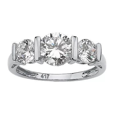 DiamonArt® Womens / CT. T.W. White Cubic Zirconia 10K Gold Round Engagement Ring