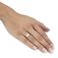 DiamonArt® Womens 1/ CT. T.W. White Cubic Zirconia 10K Gold Square Engagement Ring