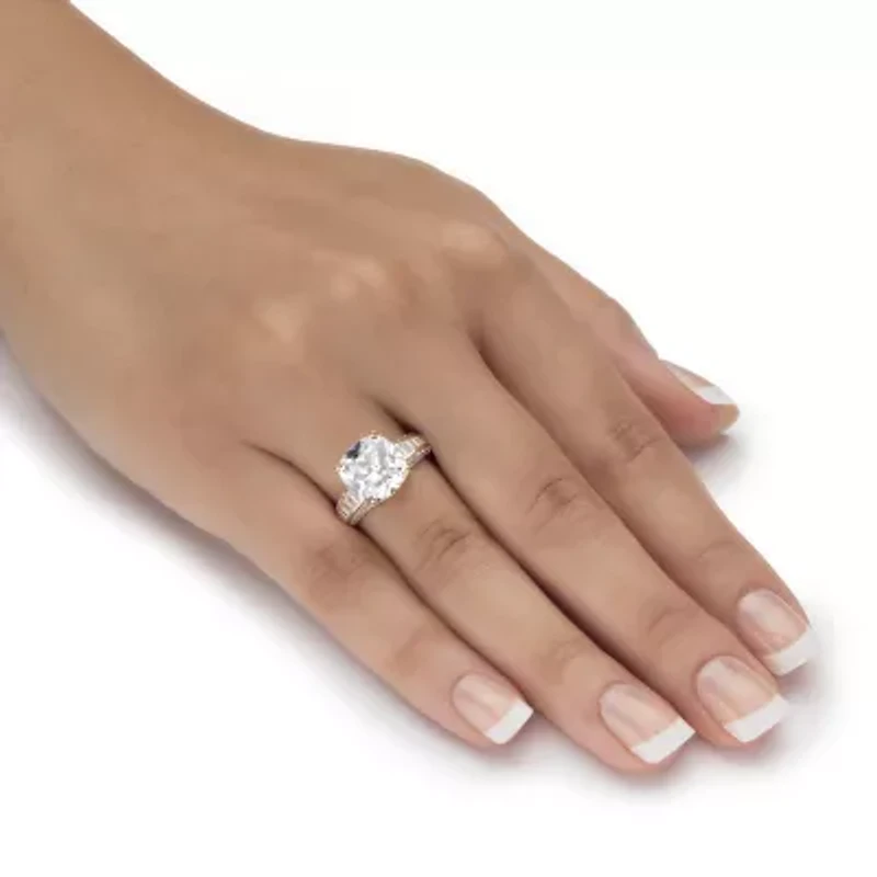 DiamonArt® Womens 3 1/4 CT. T.W. White Cubic Zirconia 10K Gold Square Engagement Ring