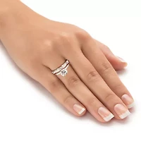 DiamonArt® Womens 2 CT. T.W. White Cubic Zirconia Sterling Silver Round Bridal Set