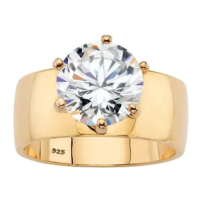 DiamonArt® Womens 4 CT. T.W. White Cubic Zirconia 14K Gold Over Silver Round Engagement Ring