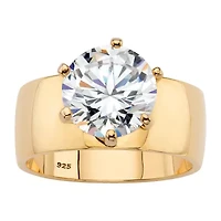 DiamonArt® Womens 4 CT. T.W. White Cubic Zirconia 14K Gold Over Silver Round Engagement Ring