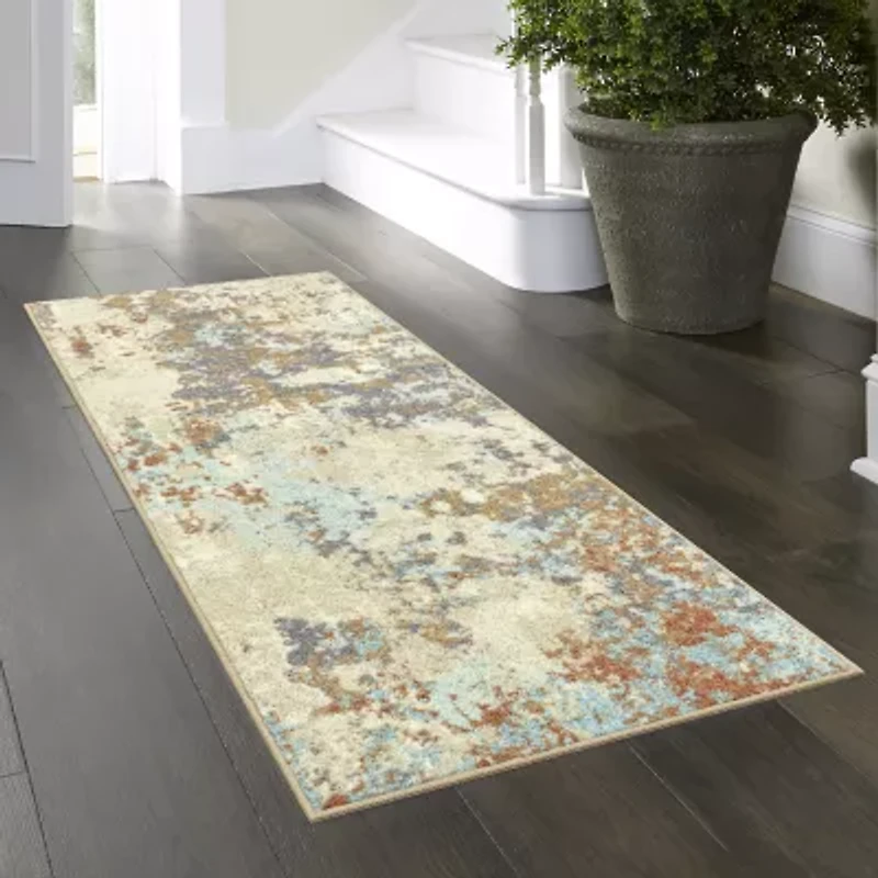 Maples Abstract Stone Rectangular Indoor Runner