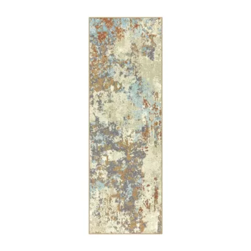 Maples Abstract Stone Rectangular Indoor Runner