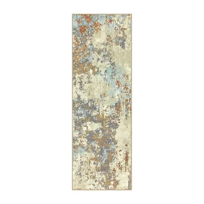 Maples Abstract Stone Rectangular Indoor Runner