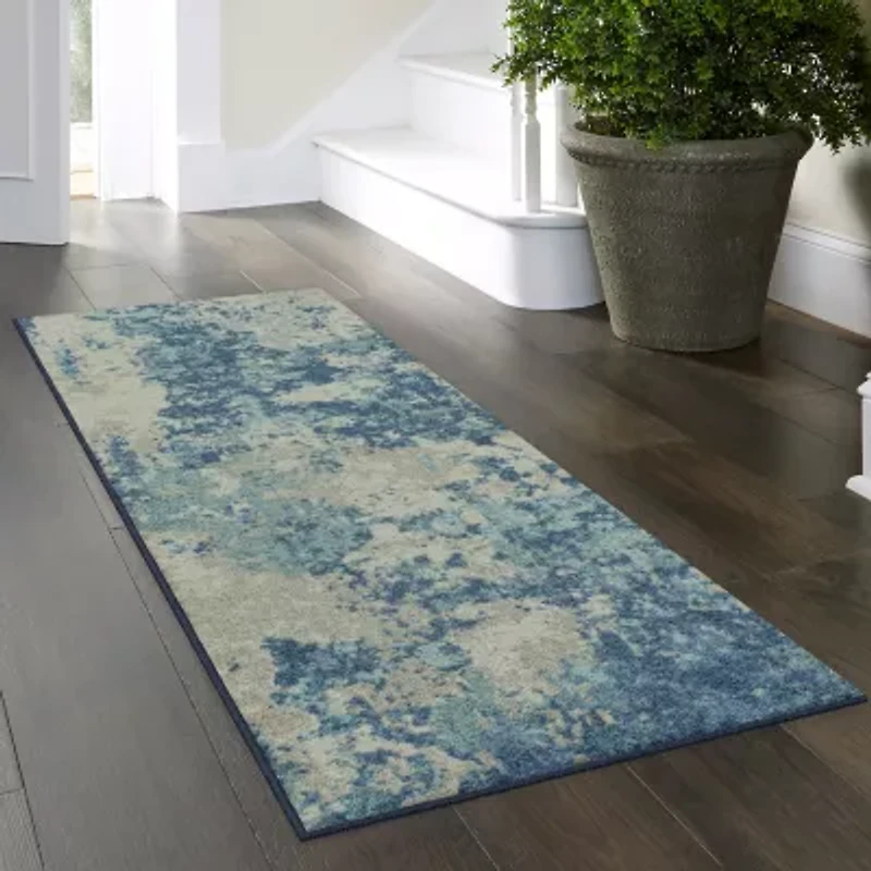 Maples Abstract Stone Rectangular Indoor Runner