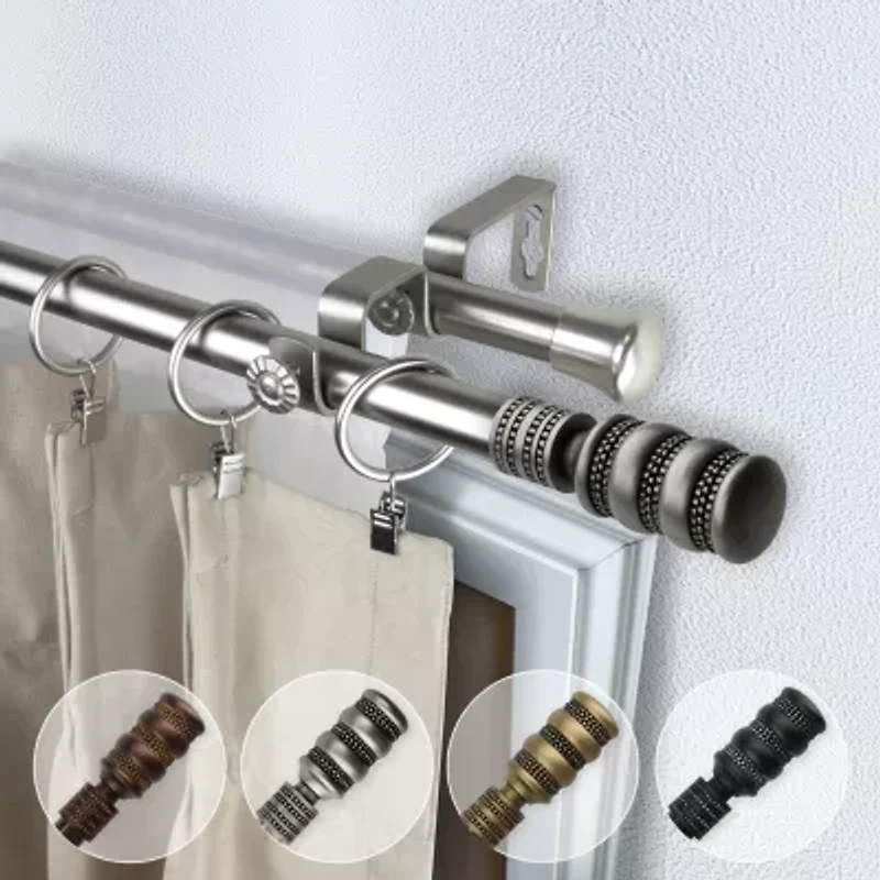 Rod Desyne Dollop 13/16" Adjustable Double Curtain