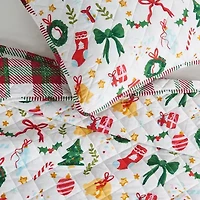 Linery Cheerful Holiday Quilt Set