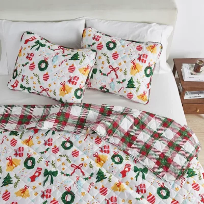 Linery Cheerful Holiday Quilt Set